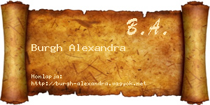 Burgh Alexandra névjegykártya